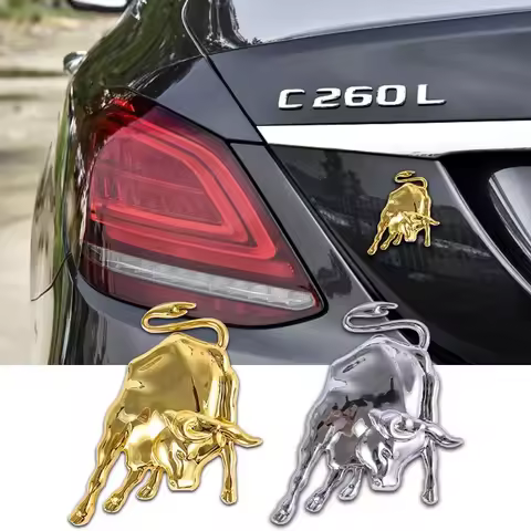 Universal Metal Stainless Animal Car Accessories Badge Fight Bull Fly Horse for Ferrari Lamborghini