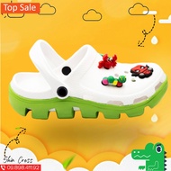 Dép Cross khủng long đế lượn sóng màu Trắng xanh