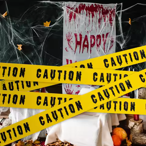 Halloween Decorations Zombie Caution Tape Do Not Enter Yellow Scary Warning Tape Roll Haunted House 