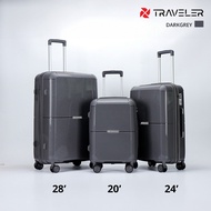 Traveler กระเป๋าเดินทาง ขนาด 20 24 และ 28 นิ้ว กระเป๋าเดินทางล้อลาก รุ่น T16 วัสดุ PP 100% แข็งแรง ยืดหยุ่น น้ำหนักเบา บิดงอได้ รับประกัน 2 ปี!