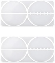 2pcs Name Plate Resin Silicone Molds, DIY Personalized Nameplate Tag with 30pcs Glue Dots Tumbler Wa