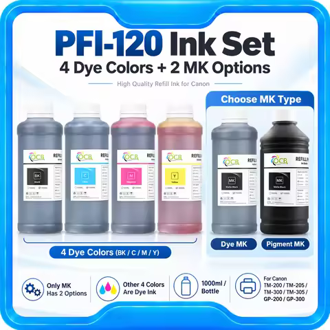 Refill Dye Ink 1000MLPFI120 PFI-120 For Canon TM200 TM205 TM300 TM305 200 205 300 305 GP-200 GP-300 