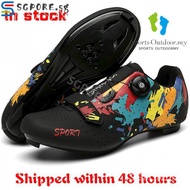 【SGPORE.sg】Men Road Cycling Shoes Upgrade Professional SPD Cycling Shoes with Cleats MTB Cycling Sho