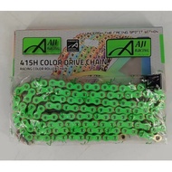 * BLACK / PINK / RED / GREEN / PURPLE / ORANGE * AJI RACING COLOUR CHAIN SPROCKET CHAIN 415H 415 H 1
