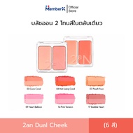 2aN Dual Cheek Blusher 2-Color Blush In One Case