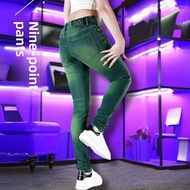 Spring Summer Thin Luxury Retro Green Jeans Men Trendy Brand European Style Slim Fit Cuffed High End