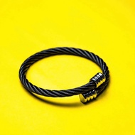 Black Twisted Bangle Bracelet for Men and Women Non Tarnish Adjustable Bangle Bracelet