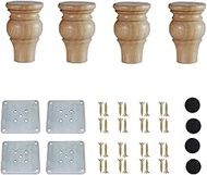 Solid Wood Furniture Legs Bun Feet Replacement Sofa Couch Chair Ottoman Loveseat Coffee Table Cabine