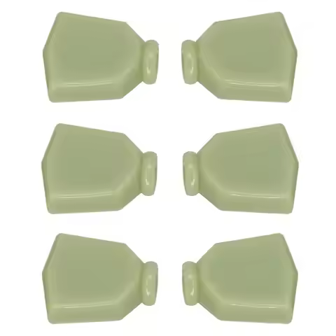 Tooyful 6 Pcs Plastic Jade Green Trapezoid Guitar Tuning Peg Key Tuners Machine Heads Button Knobs H