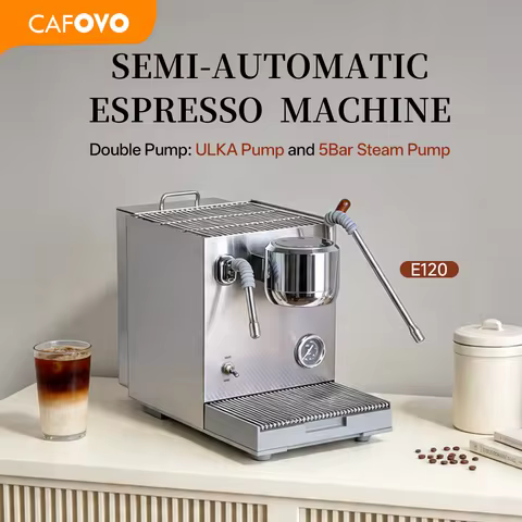 CAFOVO E120 9Bar Espresso Machine 3 Boiler ULKA 2 Pump OPV System with OLED Display for Cafe Barista