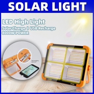 ✅【Solar Light】🇲🇾288 LED 8000W Portable LED Work Light USB Rechargeable Solar Work Magnetic Lantern E