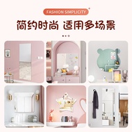 Cartoon Cute Mirror Bathroom Sticker Wall Self-adhesive Piece Mirror Bathroom Vanity Makeup Mirror No Punch Decorative Acrylic Soft Mirror