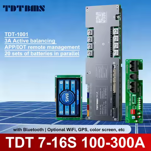 TDT Smart BMS 3A active balancing 7S~16S CAN RS485 wifi BMS 100A 200A 300A 24V 48V Lifepo4 Lithium B