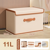 JustLiving 11/26/42/66/88L PU Leather Handle+Oxford Cloth Fabric Storage Box Blankets Toys Organizer