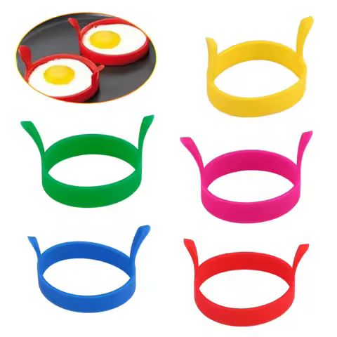 Silicone Ring Fried Egg Mold Nonstick Pancake Ring Molds Omelette Fried Egg Mold Cooking Frying Egg 