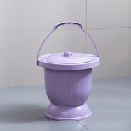 孕婦兒童痰盂尿桶加厚帶蓋手提起夜老人尿壺，大號（紫色）