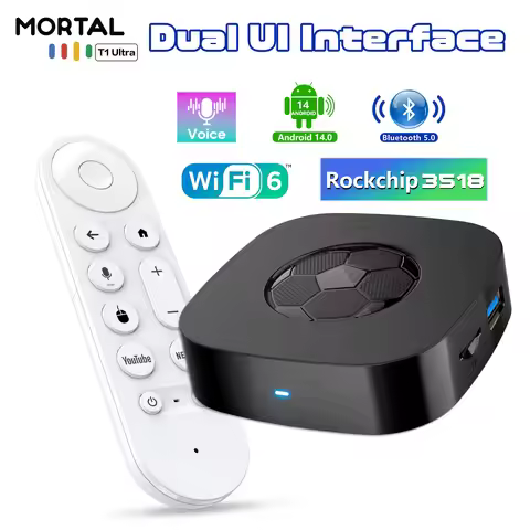 T1 Ultra Smart TV Box Android 14.0 rk3518 Quad Core 4k HD Media Player Dual Band WiFi2.4G/5.8G BT5.0