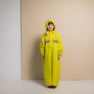 兒童頂峰背包款太空式雨衣-芥末黃