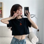 HAVE U T Shirts for Women New Style Croptop Women Short Sleeved Pakaian Wanita Murah Cotton 2024 Sum