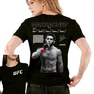 2026 UFC Islam Makhachev Baju-T Grafik Pertarungan Wanita Sukan Kapas Lengan Pendek Longgar Baju Kec