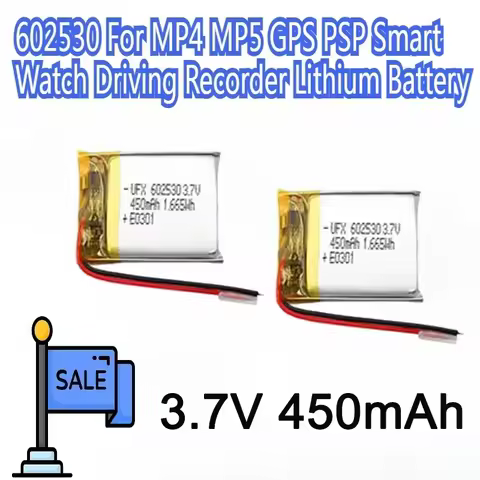 602530 450mAh 3.7V Lithium Ion Polymer Battery 3.7v Lithium Battery For MP4 MP5 GPS PSP Smart Watch 