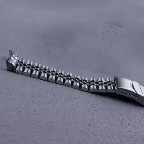 Rolamy 22mm Solid Curved End Stainless Steel Silver Jubilee Watch Band Strap Luxury Bracelets For Se