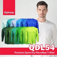 【4XL to 7XL】 RIGHTWAY QDL54 Quick Dry Long Sleeve Microfiber Baju Jersey T Shirt Big Plus Size Murah
