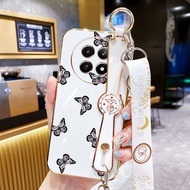 YBD Colorful Butterfly Phone Case For Realme 12X Realme 12 5G Realme 13 C65 Narzo N65 70X 5G Wristba