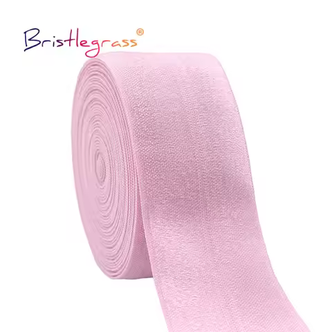 BRISTLEGRASS 2 5 10 Yard 1-1/2" 40mm Solid Shiny Fold Over Elastics FOE Spandex Satin Band Webbing T