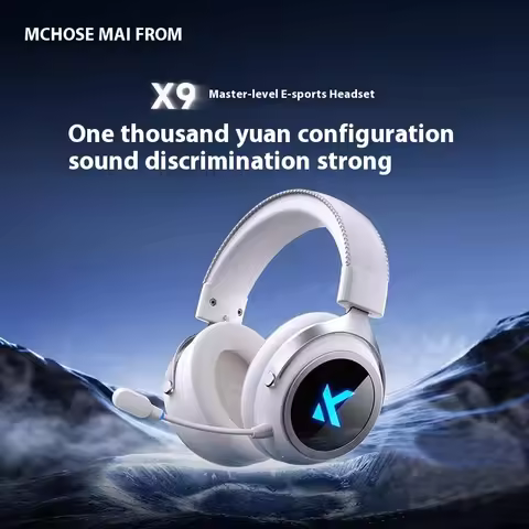 MCHOSE X9 Wireless Headset Tri Mode 2.4G 7.1 Surround Sound Low Latency 53mm Dynamic Ring Gaming Cus