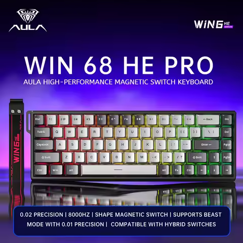 AULA WIN68HE/60HE Magnetic Keyboard Wired Trigger 8K Return Esports Gamer Customize RGB Mechanical G