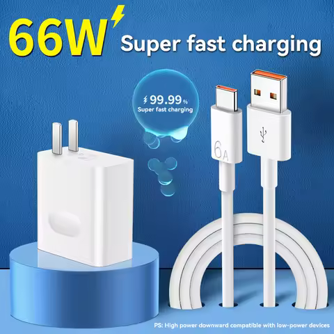 6A 66W Super Fast EU Wall Charger For Huawei Mate 40 50 60 P50 Nova 8 9 10 Honor 90 100 X7 X8 X9 Mag