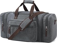 Large Canvas Travel Holdall for Men – Expandable Duffel Bag – Extra Spacious Weekend Bag for Holiday