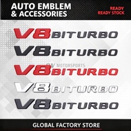 READY STOCK V8 BITURBO Emblem AMG Fender Badge Logo for Mercedes C63 E63 G63 S63 GLE63 GLS63 W222 W2