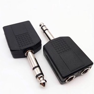 1/4" 6.35mm Stereo Plug Male to Dual 6.35mm Jack Female Splitter Adapter Y Cable Splitter fo Guitar Microphone Amplifier