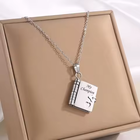 Christmas Ideal Gifts For Son My Champion Book Necklace Openable Pages My Little Star Stainless Stee