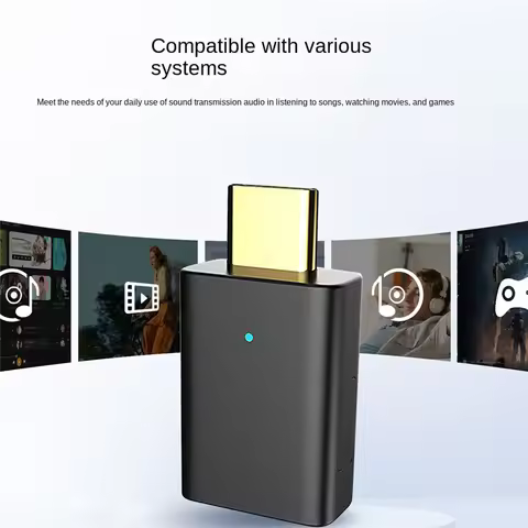 ABAC-LE Audio LC3 Type-C Aptx-LL/HD Bluetooth 5.4 Wireless Stereo Music Audio Transmitter Adapter Fo