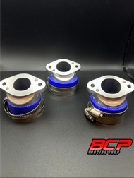 BCP [ส่งฟรีไม่อั้น] คอหรีด CNC สีน้ำเงิน  หัวฉีดเดียว ใส่เรือน CBR 250 w.125  ฝา 4 วาล์ว