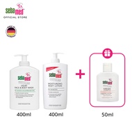 เซ็ต 3 ชิ้น: SEBAMED LIQUID FACE&BODY WASH 400ML & MOISTURIZING BODY LOTION 400ML ฟรี! EVERYDAY SHAM