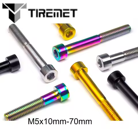 Tiremet Titanium Bolts M5x 10 15 16 18 20 25 30 35 40 45 50 55 60 mm Allen Hex Head Screw Fit Headse