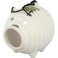 Bankoyaki Mosquito Coil Pig Mosquito Coil Holder Stand, White, 15cm high, Made in Japan
