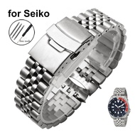 Solid Stainless Steel Strap for SKX009 Jubilee Bracelet Curved End Men Watch Accessory 18 19 20 21 22 23 24mm