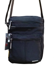 กระเป๋าสะพายข้างทรงตั้ง TOUGH แท้ รหัส F9028# ผ้าไนลอน ผ้า2ชั้น สีดำ ขนาด 31x23x8.5cm ผ้าหนา กันน้ำ