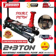 BIGRED BRHB8IN1J / TZ830027H 2+3TON Double Piston Adjustable Horizontal Floor Jack (Low Profile & Su