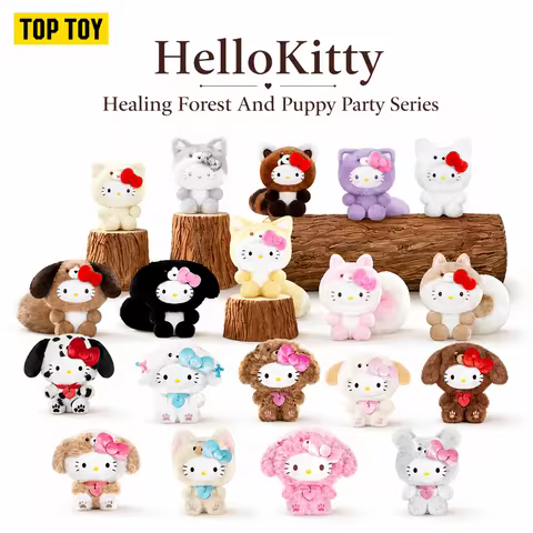 Toptoy HelloKitty Healing Forest And Puppy Party Series Plush Pendant Blind Box Cute Stuffed Hanging