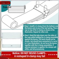 freelive|  Stainless Steel Leaf Spring Clamp Kit Durable Stainless Steel Spring Kit 4pcs Heavy Duty 
