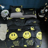 M-0055 ชุดผ้าปูที่นอน มีผ้านวมยิ้ม smile 3.5/5/6 ฟุต 6 ชิ้น มีบริการเก็บเงินปลายทาง ( ส่ง Kerry )