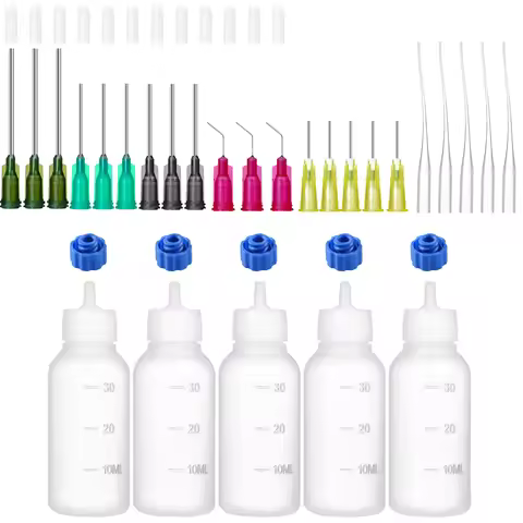 30ml Glue Precision Tip Applicator Bottle, Needle Tip Squeeze Bottle with 14G 16G 18G 25G Blunt Need