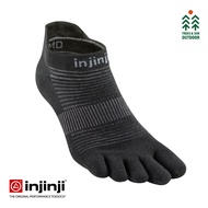 INJINJI Run Lightweight No-Show Ultra Thin Performance Running Socks - Black