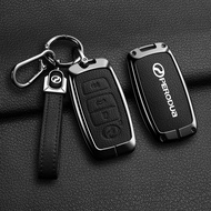 Zinc Alloy Car Key Cover for Perodua Axia 2023 2024 Ativa Alza Myvi Veloz Leather Remote Key Case Ke
